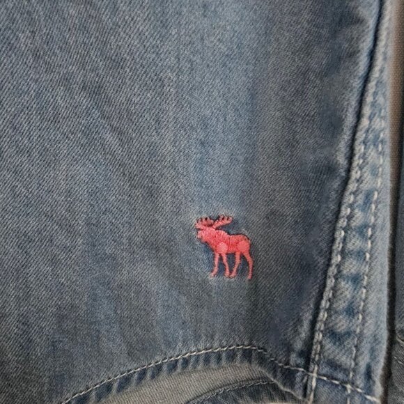 Abercrombie Kids Denim Unicorn Ice Cream Embroidered Button-Up Shirt Girls' 13 - Picture 6 of 9